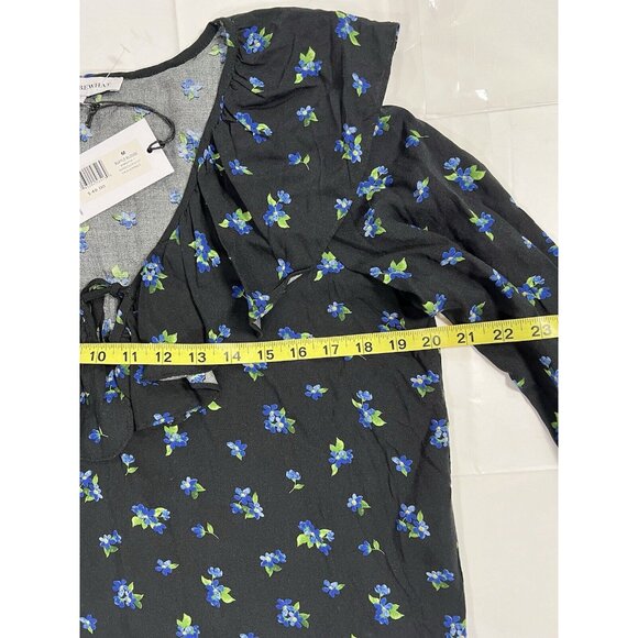 Anthropologie WeWoreWhat Women Ruffle blouse Medium Flowers V neck NWT - Picture 9 of 11